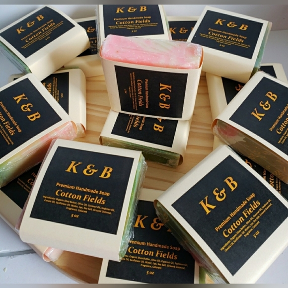 COTTON FIELDS Premium Handmade Natural Body Bar Soap, 5 oz (3 pack) - Picture 5 of 6